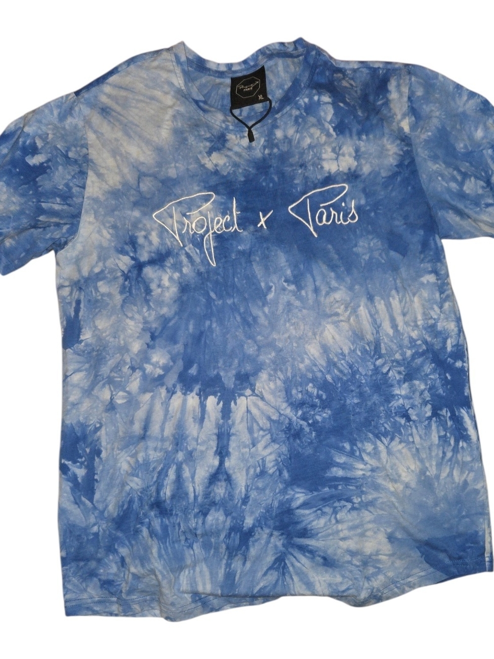 Project x Paris Blue Tie-Dye Logo Short Sleeve Tshirt Size X-Large